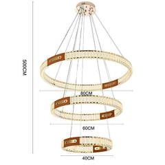 Imagem do PENDENTE LED CRISTAL GULTY 40/60/80CM 98W 3000K OURO BRILHO NORDECOR 2899