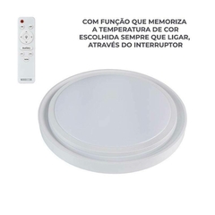 PLAFON LED RED ZONY BRANCO Ø50CM 36W 3K/4K/6.5K C/ CONTROLE MEMORIA NORDECOR 2669 - comprar online