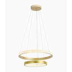 Pendente LED Bean Gran 2 aros 40cm + 60cm 47W 3000K Dourado Fosco Nordecor 2457 - comprar online