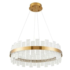 PENDENTE LED LOWY 60CM 40W 3000K DOURADO BRILHO NORDECOR 2761