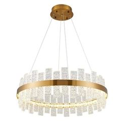 PENDENTE LED LOWY 60CM 40W 3000K DOURADO BRILHO NORDECOR 2761 - comprar online