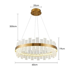 Imagem do PENDENTE LED LOWY 60CM 40W 3000K DOURADO BRILHO NORDECOR 2761