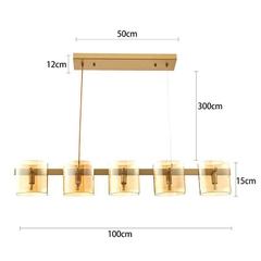 Imagem do PENDENTE BOUZE ORI 5XG9 DOURADO FOSCO E AMBAR NORDECOR 2538