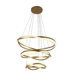 PENDENTE LED EUNI ODI 40/60/80CM 173W 3000K DOURADO FOSCO NORDECOR 2880 - comprar online