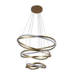 PENDENTE LED EUNI ODI 40/60/80CM 173W 3000K DOURADO FOSCO NORDECOR 2880