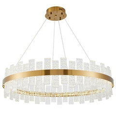 PENDENTE LED LOWY 80CM 60W 3000K DOURADO BRILHO NORDECOR 2762