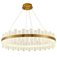 PENDENTE LED LOWY 80CM 60W 3000K DOURADO BRILHO NORDECOR 2762 - comprar online