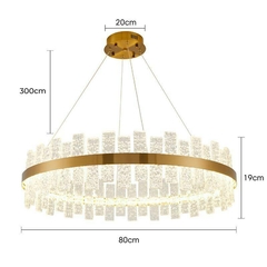 Imagem do PENDENTE LED LOWY 80CM 60W 3000K DOURADO BRILHO NORDECOR 2762