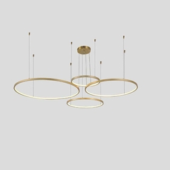 PENDENTE LED DAIRE REDONDO 35/50/60/80CM 110W 3000K DOURADO FOSCO NORDECOR 2192 - comprar online