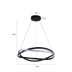 Imagem do PENDENTE LED EUNI ODI 60CM 58W 3000K PT NORDECOR 2873