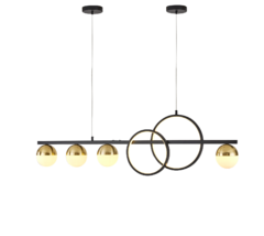 PENDENTE COMPASS PRETO E DOURADO 120CM X 30CM 25W USINA IMPORTS UI20245/120PTDR