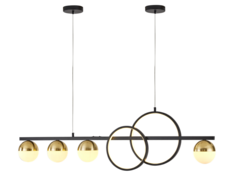 PENDENTE COMPASS PRETO E DOURADO 120CM X 30CM 25W USINA IMPORTS UI20245/120PTDR - comprar online