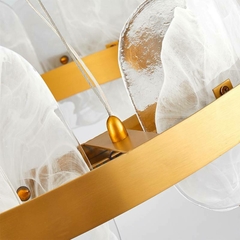 PENDENTE LED BLOE 82CM 70W 3000K DOURADO FOSCO NORDECOR 2778 - Martan Lustres