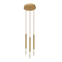 PENDENTE LED PEAN REDONDO 3 X 9W 3000K Ø25CMx43CM DOURADO FOSCO NORDECOR 2520 - comprar online