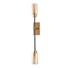 ARANDELA TOSH UNO 2XG9 DOURADO FOSCO E PRETO NORDECOR 2553