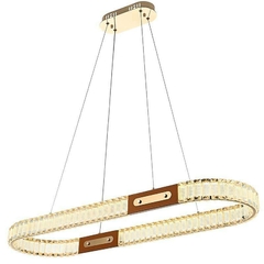 PENDENTE LED CRISTAL GULTY 30*96CM 40W 3000K OURO BRILHO NORDECOR 2900 - comprar online