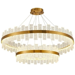 PENDENTE LED LOWY 60+100CM 80W 3000K DOURADO BRILHO NORDECOR 2763 - comprar online