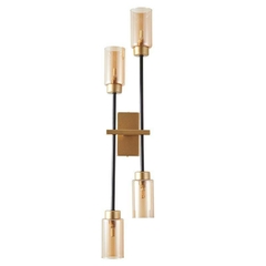 ARANDELA TOSH DUO 4XG9 DOURADO FOSCO E PRETO NORDECOR 2554