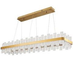 PENDENTE LED LOWY RET 120CM 40W 3000K DOURADO BRILHO NORDECOR 2764