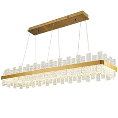 PENDENTE LED LOWY RET 120CM 40W 3000K DOURADO BRILHO NORDECOR 2764 - comprar online