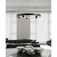 PENDENTE LED LILLA Ø80CM C/3M 5*3W+37W 3000K PRETO - NORDECOR 2541 - comprar online