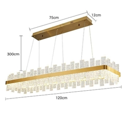 Imagem do PENDENTE LED LOWY RET 120CM 40W 3000K DOURADO BRILHO NORDECOR 2764