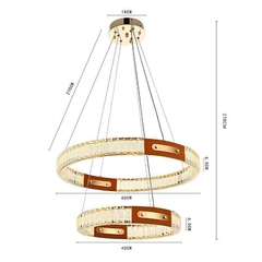 PENDENTE LED CRISTAL GULTY 40/60CM 51W 3000K OURO BRILHO NORDECOR 2898 na internet