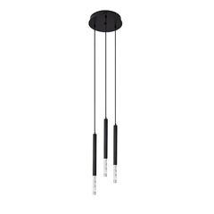 PENDENTE LED PEAN REDONDO 3 X 9W 3000K Ø25CMx43CM PRETO NORDECOR 2519 - comprar online