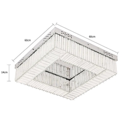 Imagem do Plafon Led Sophi Quadrado 60cm Prata 60W 3000K Nordecor 2399