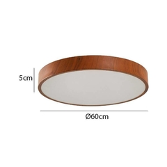 PLAFON LED ORIS METAL E ACRILICO 3000K 36W BIVOLT Ø60CM X Ø5CM NORDECOR 2453 - Martan Lustres