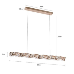 PENDENTE LED CRISTAL KAZY ORI 90CM 14W 3000K OURO BRILHO NORDECOR 2884 - loja online