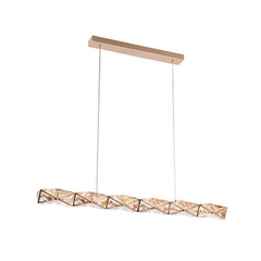 PENDENTE LED CRISTAL KAZY ORI 90CM 14W 3000K OURO BRILHO NORDECOR 2884 - comprar online