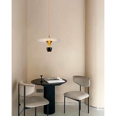 PENDENTE LED SOWA 10W 3000K PRETO E DOURADO FOSCO NORDECOR 2579