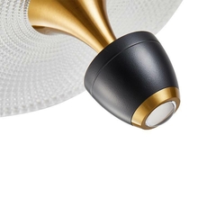 PENDENTE LED SOWA 10W 3000K PRETO E DOURADO FOSCO NORDECOR 2579 - loja online