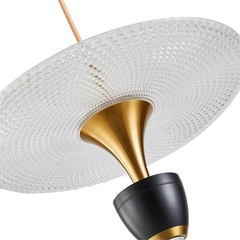 PENDENTE LED SOWA 10W 3000K PRETO E DOURADO FOSCO NORDECOR 2579 na internet