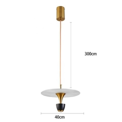 Imagem do PENDENTE LED SOWA 10W 3000K PRETO E DOURADO FOSCO NORDECOR 2579