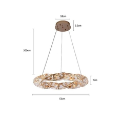 PENDENTE LED KAZY 53CM 24W 3000K OURO BRILHO NORDECOR 2881 - loja online