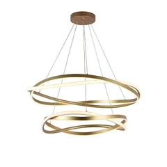 PENDENTE LED EUNI ODI 60/80CM 135W 3000K DOURADO FOSCO NORDECOR 2878