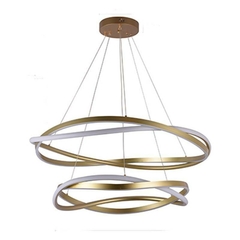 PENDENTE LED EUNI ODI 60/80CM 135W 3000K DOURADO FOSCO NORDECOR 2878 - comprar online