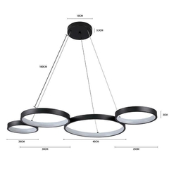 Imagem do PENDENTE LED CLER 57W 3000K PRETO NORDECOR 2377