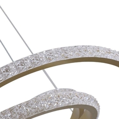 PENDENTE LED KENA 38W 3000K CRISTAL DOURADO NORDECOR 2150 - Martan Lustres