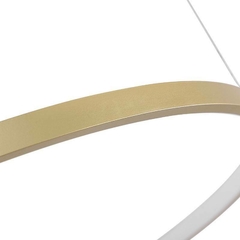 PENDENTE REDONDO LED DAIRE Ø65CM 28W 3000K DOURADO FOSCO NORDECOR 2236 - Martan Lustres