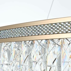 PENDENTE LED CRISTAL STENNA 40/60CM 47W 3000K OURO BRILHO NORDECOR 2896 - Martan Lustres