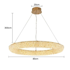 Imagem do PENDENTE LED JOU CIR 80CM 60W 3000K DOURADO BRILHO NORDECOR 2772