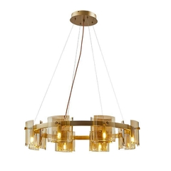 PENDENTE BOUZE CIN 80CM 8XG9 DOURADO E AMBAR NORDECOR 2536 - comprar online