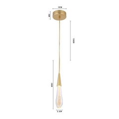 KIT 02 PENDENTE LED LEAH Ø5,5CM 3W 3000K DOURADO NORDECOR 2409 na internet