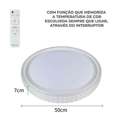 PLAFON LED RED. KENLE 50CM 36W 3000K/4000K/6.5000K C/ CONTROLE MEMORIA BRANCO NORDECOR 2663 na internet