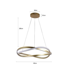 Imagem do PENDENTE LED EUNI ODI 60CM 58W 3000K DOURADO FOSCO NORDECOR 2874