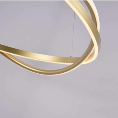 PENDENTE LED EUNI ODI 60CM 58W 3000K DOURADO FOSCO NORDECOR 2874 - Martan Lustres