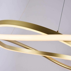 PENDENTE LED EUNI ODI 60CM 58W 3000K DOURADO FOSCO NORDECOR 2874 - loja online